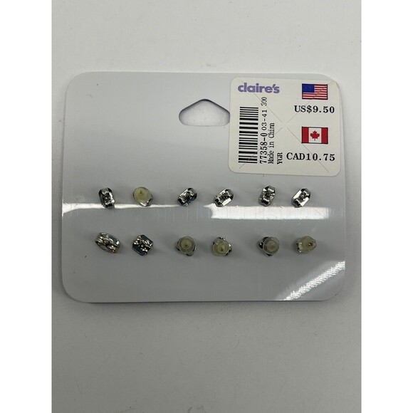 Claire’s 7 Piece Earring Lot With 1-Sterling Silver & 1-18k Gold Plated All New - Picture 5 of 9